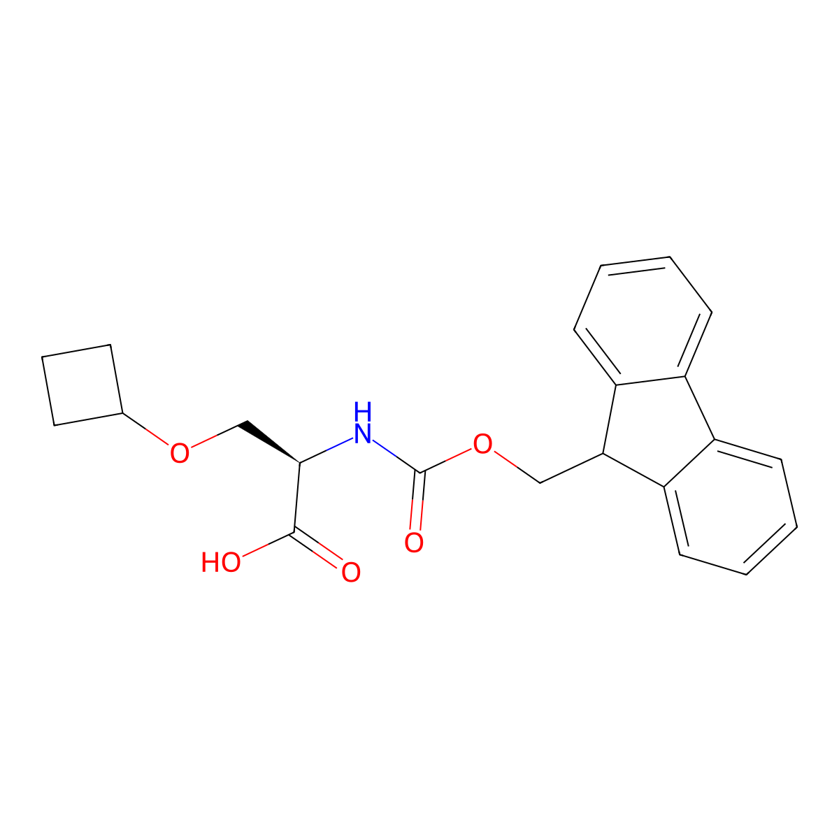 (2R)-3-(cyclobutoxy)-2-(9H-fluoren-9-ylmethoxycarbonylamino)propanoic acid molecular structure, CAS 2940873-38-9