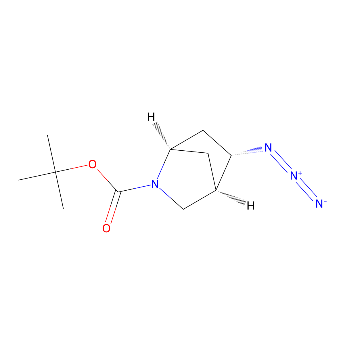 Tert-butyl exo-5-azido-2-azabicyclo[2.2.1]heptane-2-carboxylate molecular structure, CAS 2940873-63-0