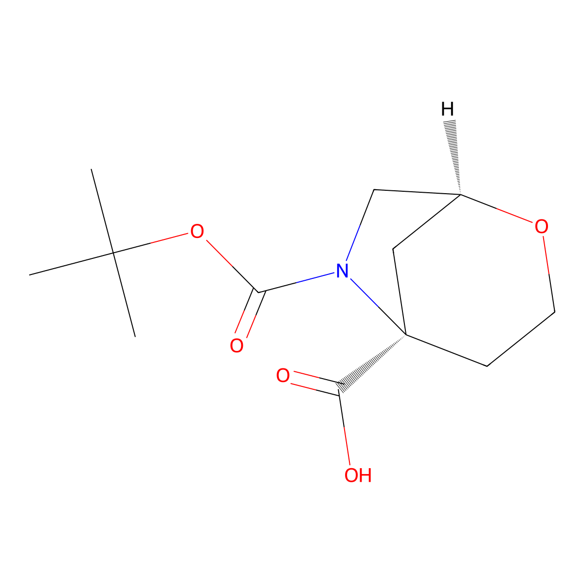 (1S,5R)-6-[(2-methylpropan-2-yl)oxycarbonyl]-2-oxa-6-azabicyclo[3.2.1]octane-5-carboxylic acid molecular structure, CAS 2940873-73-2