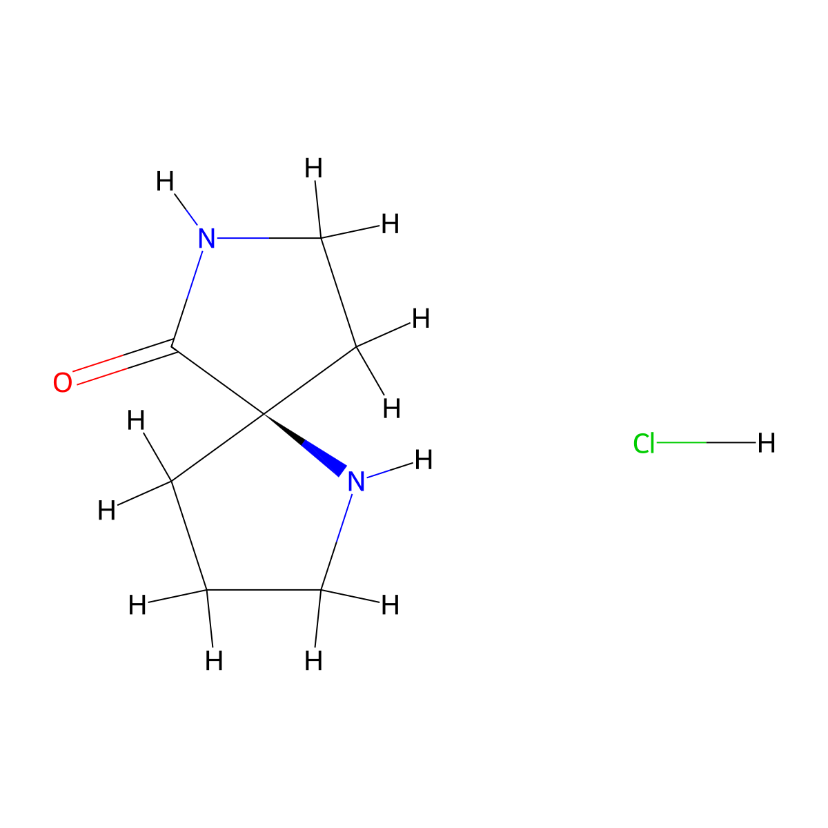 (5R)-1,7-diazaspiro[4.4]nonan-6-one;hydrochloride molecular structure, CAS 2940874-29-1