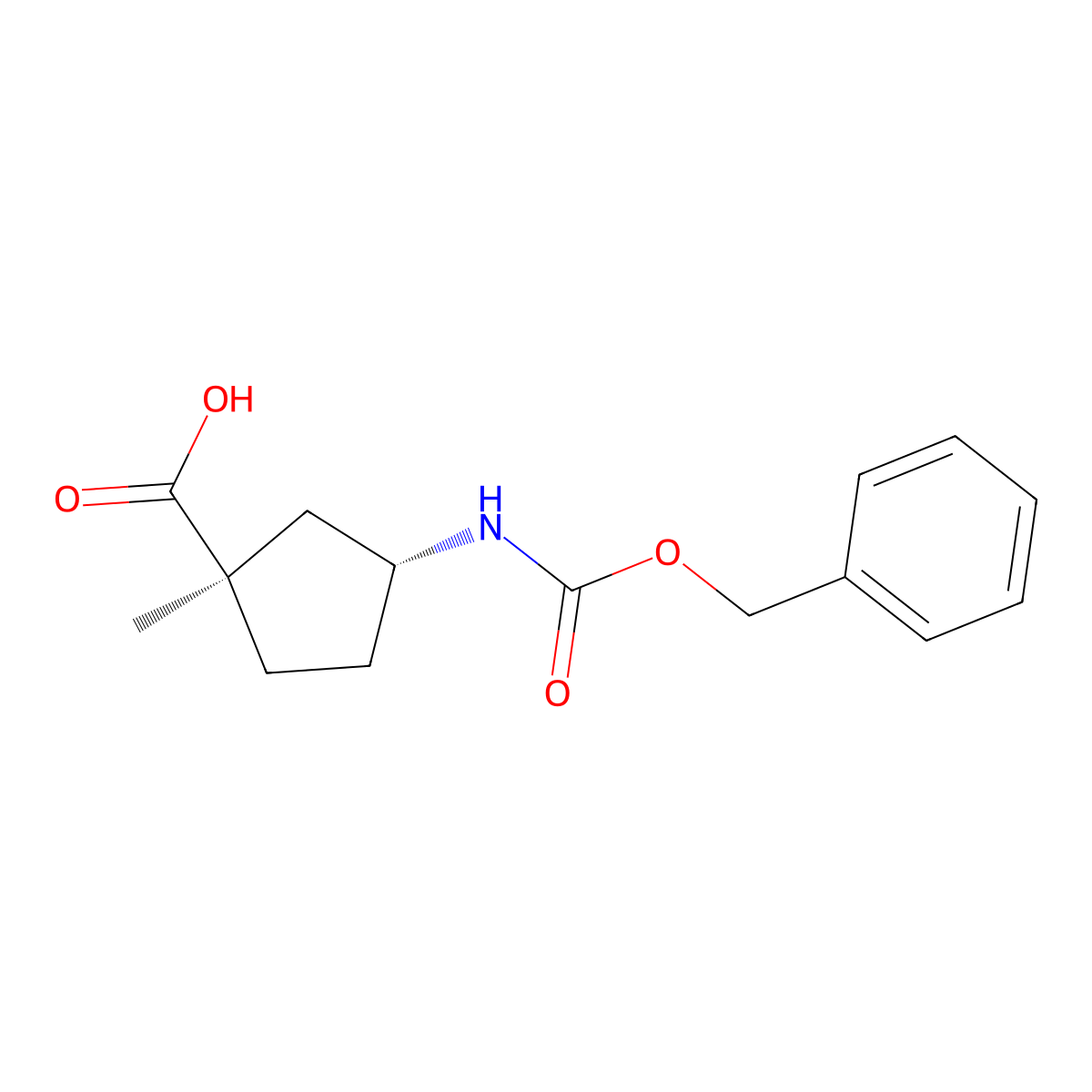 (1R,3R)-3-(Benzyloxycarbonylamino)-1-methyl-cyclopentanecarboxylic acid molecular structure, CAS 2940875-97-6