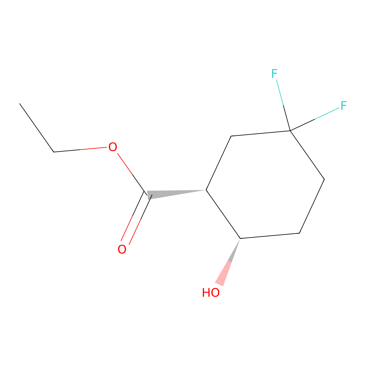 ethyl (1R,2S)-5,5-difluoro-2-hydroxy-cyclohexanecarboxylate molecular structure, CAS 2940876-01-5