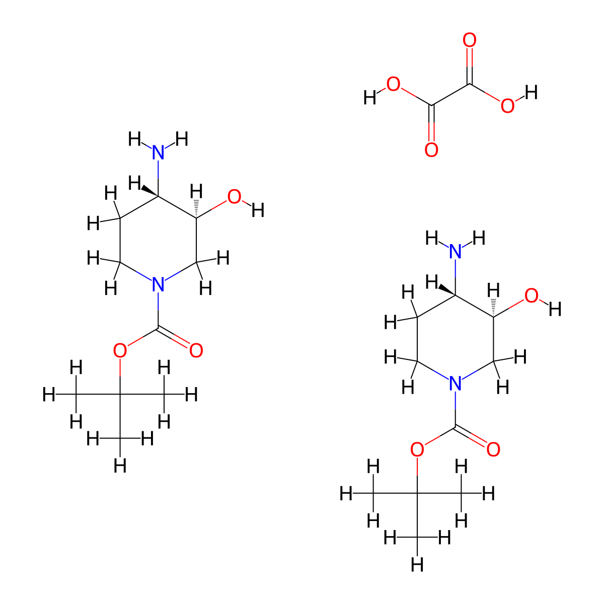 (3S,4S)-4-Amino-1-Boc-piperidin-3-ol Hemioxalate molecular structure, CAS 2940876-06-0