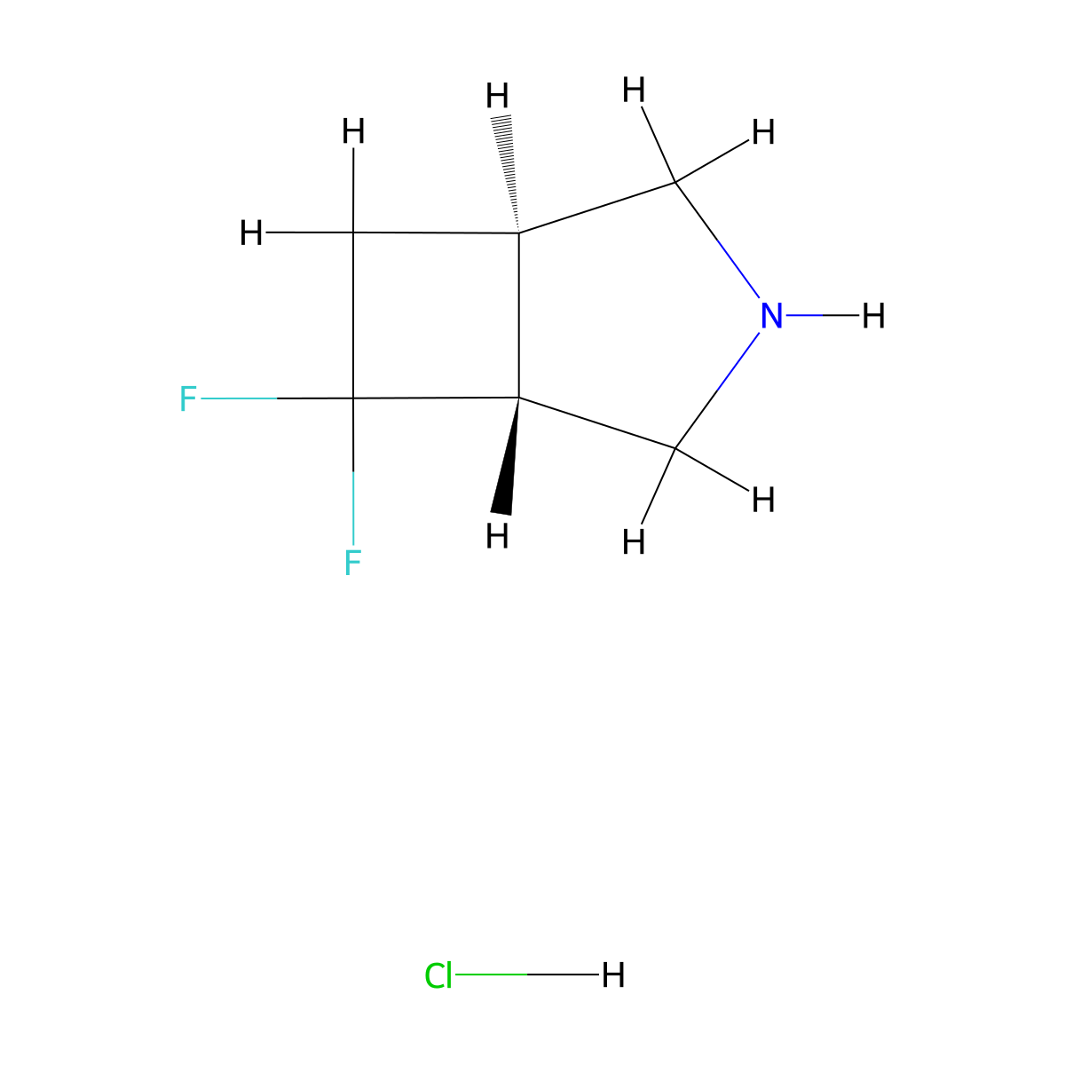 trans-6,6-Difluoro-3-azabicyclo[3.2.0]heptane;hydrochloride molecular structure, CAS 2940876-83-3