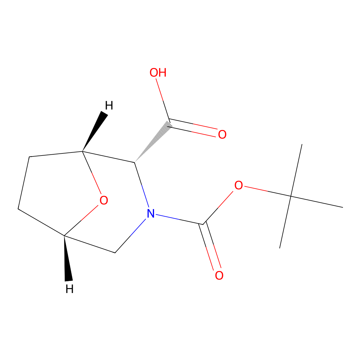 Endo-3-tert-butoxycarbonyl-8-oxa-3-azabicyclo[3.2.1]octane-2-carboxylic acid molecular structure, CAS 2940876-88-8