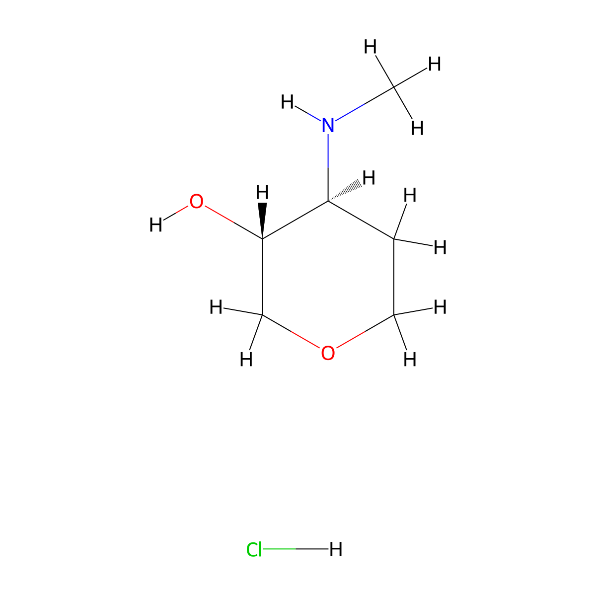 (3R,4S)-4-(methylamino)tetrahydropyran-3-ol;hydrochloride molecular structure, CAS 2940879-03-6