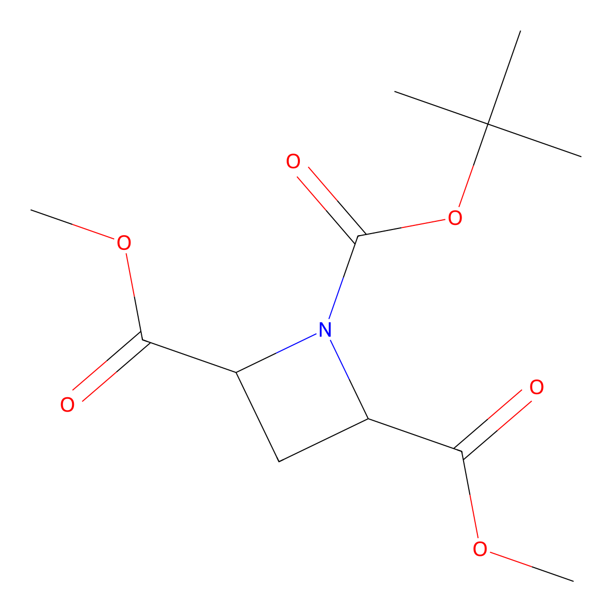 O1-tert-butyl O2,O4-dimethyl azetidine-1,2,4-tricarboxylate molecular structure, CAS 2940879-14-9