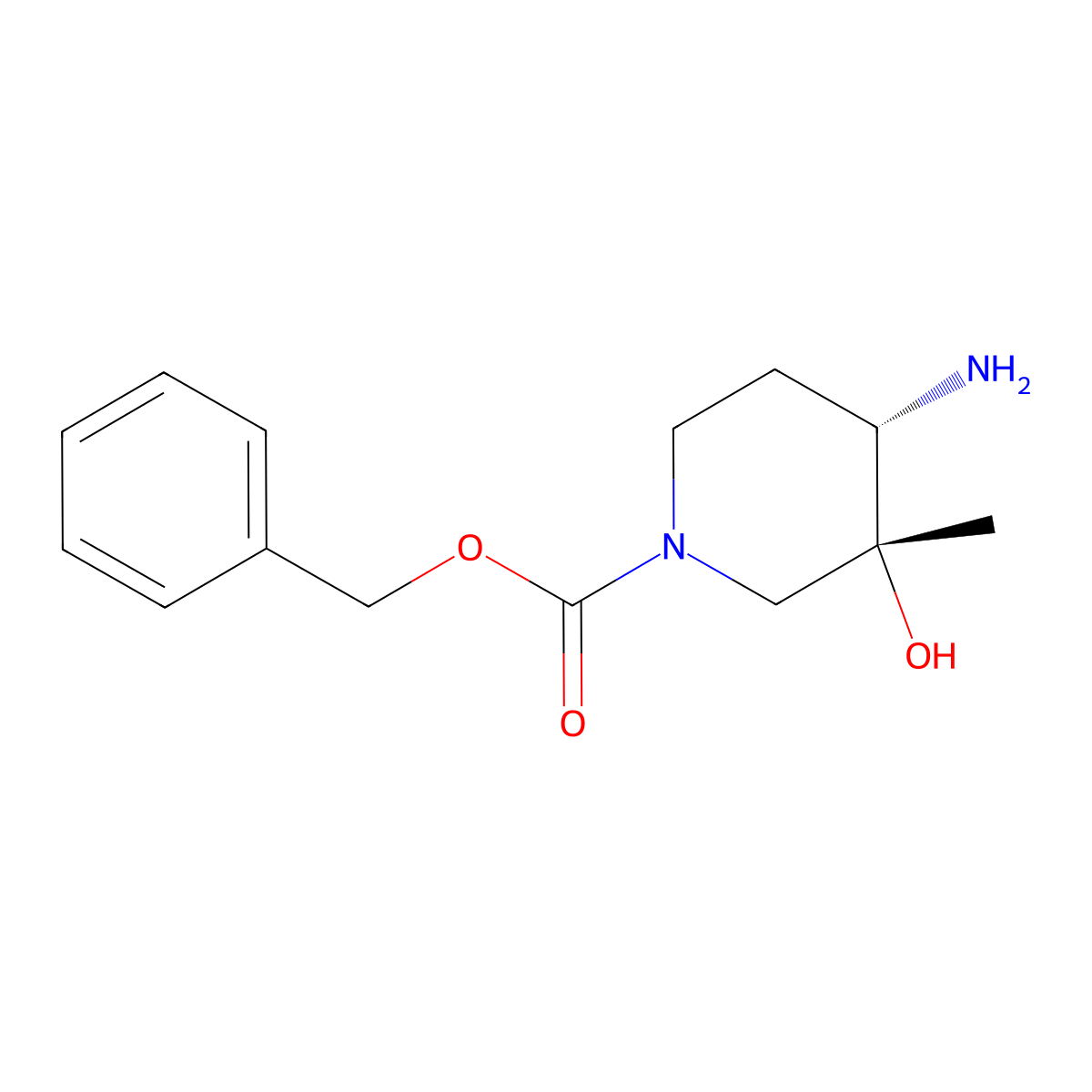 benzyl (3R,4S)-4-amino-3-hydroxy-3-methyl-piperidine-1-carboxylate molecular structure, CAS 2940879-56-9