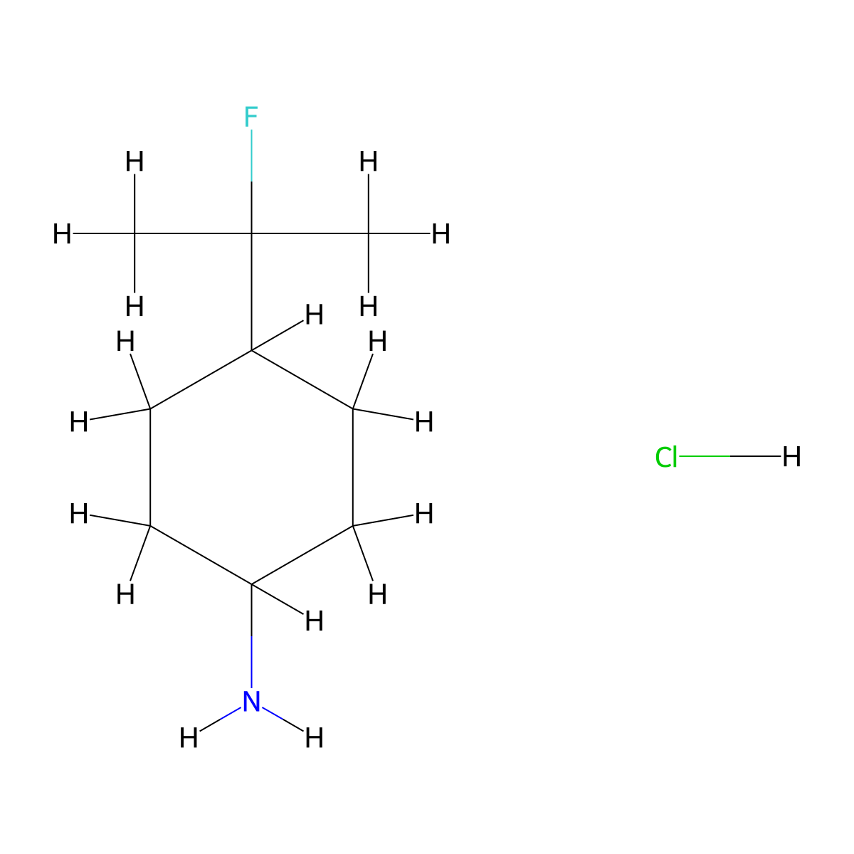 trans-4-(1-Fluoro-1-methyl-ethyl)cyclohexanamine;hydrochloride molecular structure, CAS 2940879-95-6