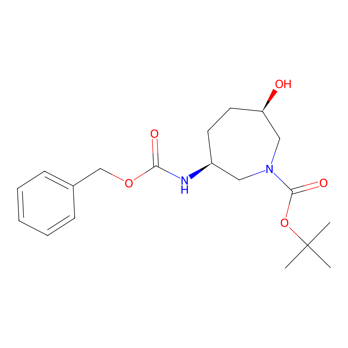 tert-butyl (3S,6R)-3-{[(benzyloxy)carbonyl]amino}-6-hydroxyazepane-1-carboxylate molecular structure, CAS 2940880-01-1