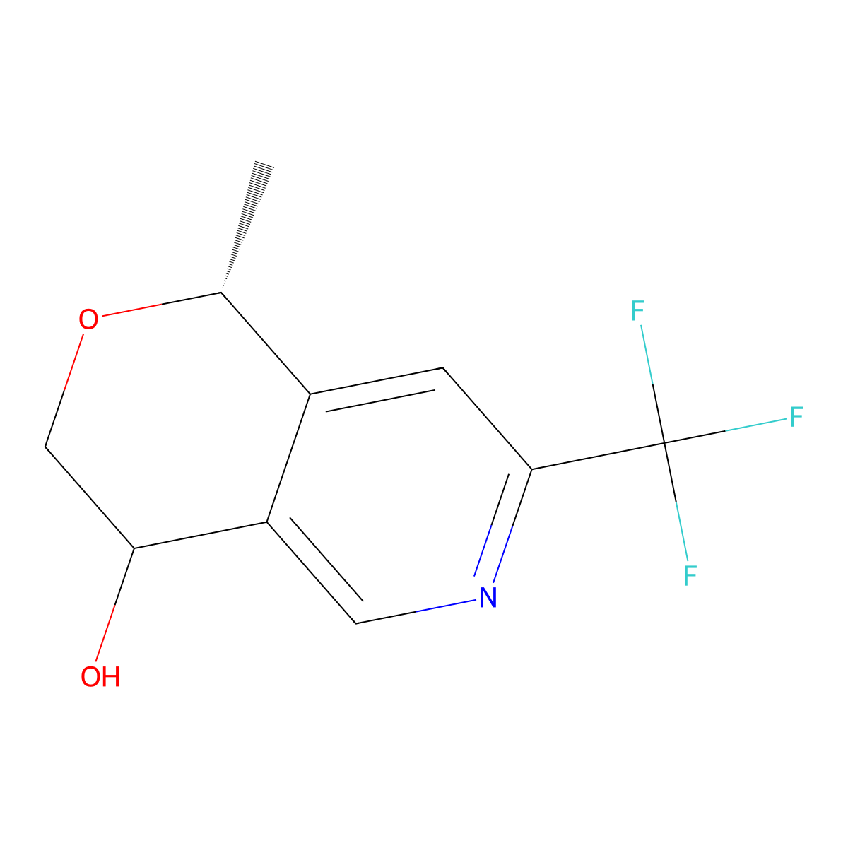 (1R)-1-methyl-7-(trifluoromethyl)-3,4-dihydro-1H-pyrano[4,3-c]pyridin-4-ol molecular structure, CAS 2940933-50-4