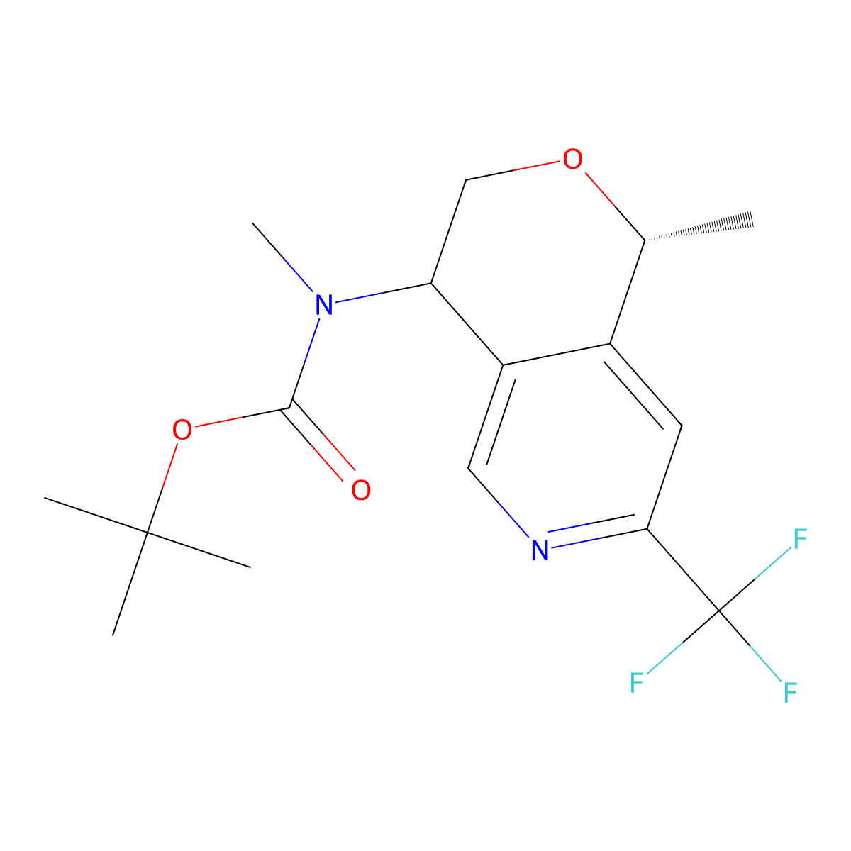 tert-butyl N-methyl-N-[(1R)-1-methyl-7-(trifluoromethyl)-3,4-dihydro-1H-pyrano[4,3-c]pyridin-4-yl]carbamate molecular structure, CAS 2940933-51-5