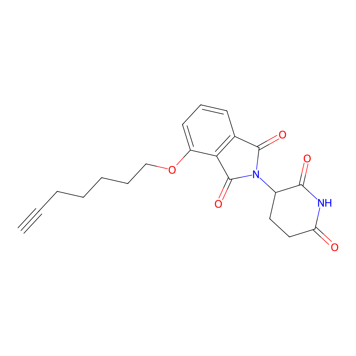 2-(2,6-Dioxopiperidin-3-YL)-4-(hept-6-YN-1-yloxy)isoindoline-1,3-dione molecular structure, CAS 2940934-38-1