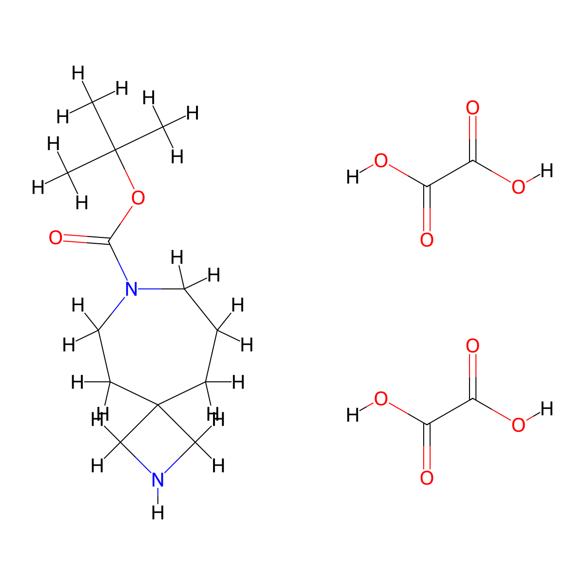 Tert-butyl 2,8-diazaspiro[3.6]decane-8-carboxylate;hemi(oxalic acid) molecular structure, CAS 2940934-84-7