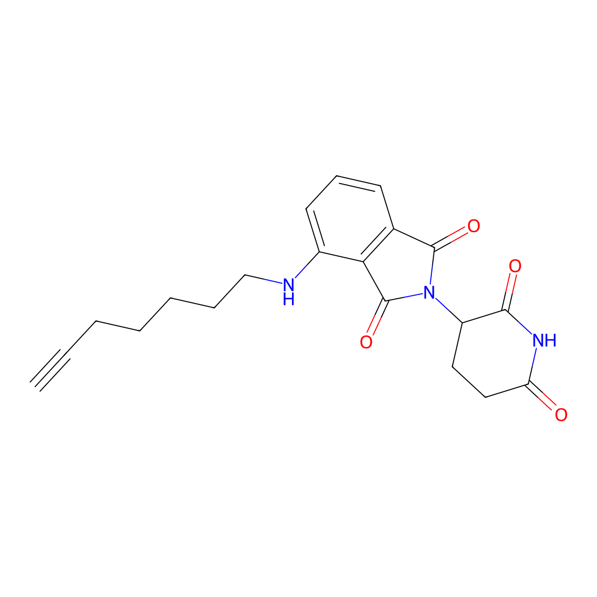 2-(2,6-Dioxopiperidin-3-YL)-4-(hept-6-YN-1-ylamino)isoindoline-1,3-dione molecular structure, CAS 2940935-13-5