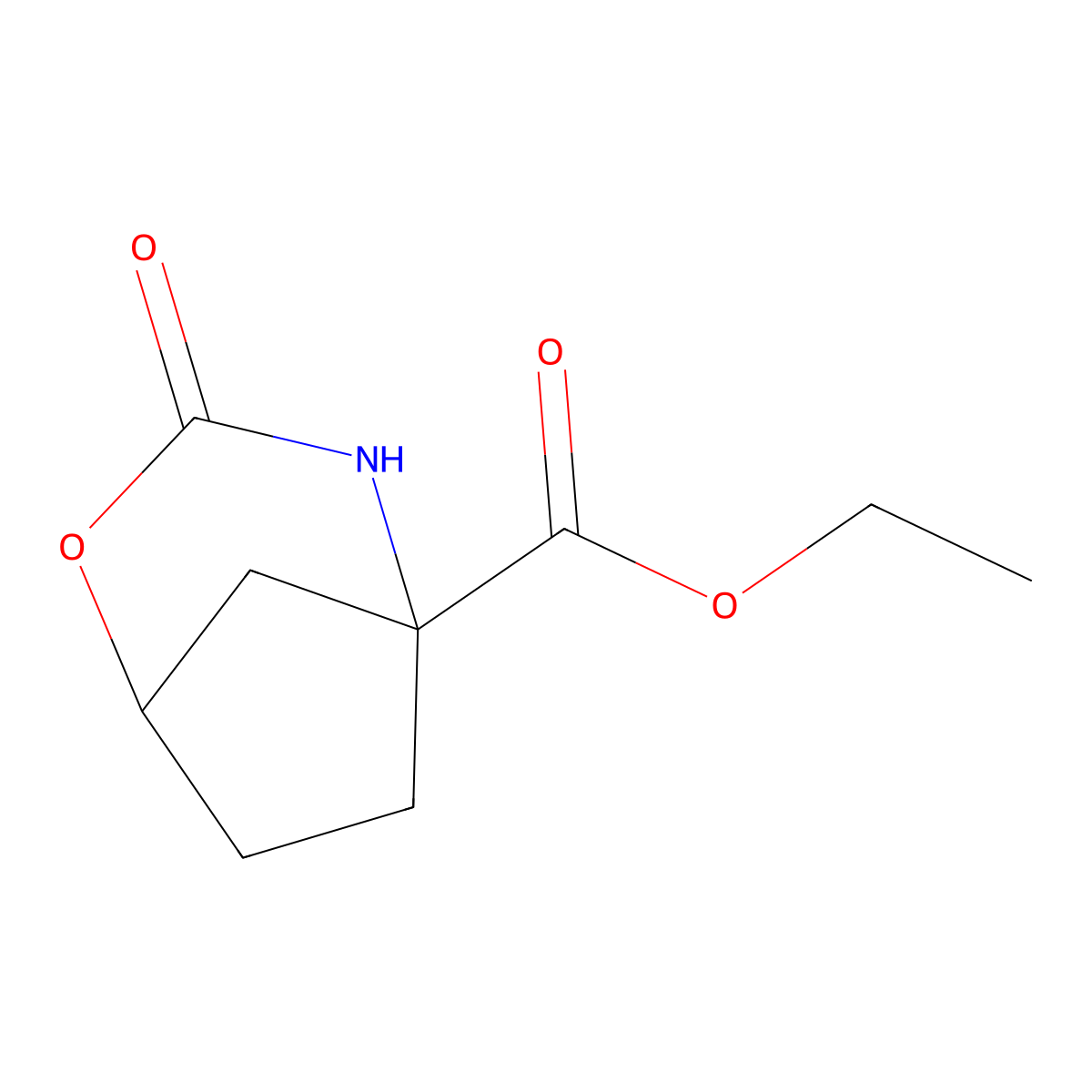 Ethyl 3-oxo-2-oxa-4-azabicyclo[3.2.1]octane-5-carboxylate molecular structure, CAS 2940935-83-9