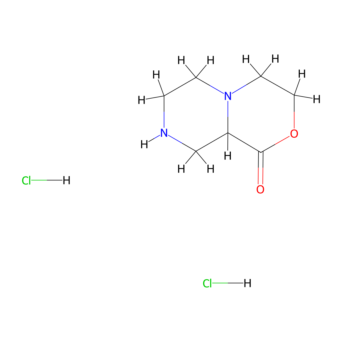 4,6,7,8,9,9a-hexahydro-3H-pyrazino[2,1-c][1,4]oxazin-1-one;dihydrochloride molecular structure, CAS 2940935-92-0