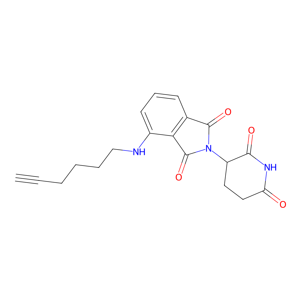 2-(2,6-Dioxopiperidin-3-YL)-4-(hex-5-YN-1-ylamino)isoindoline-1,3-dione molecular structure, CAS 2940936-85-4