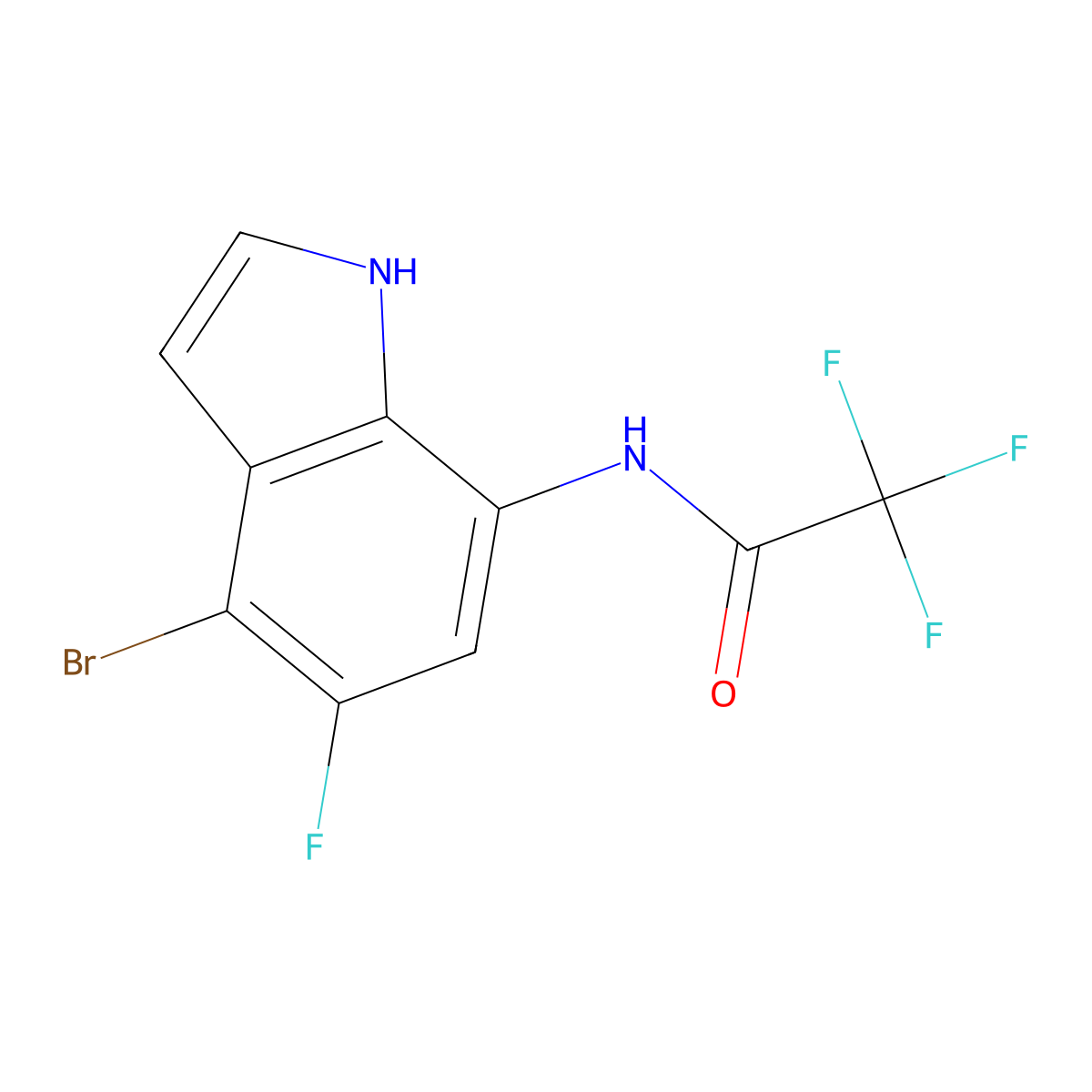 N-(4-Bromo-5-fluoro-1H-indol-7-YL)-2,2,2-trifluoro-acetamide molecular structure, CAS 2940936-96-7