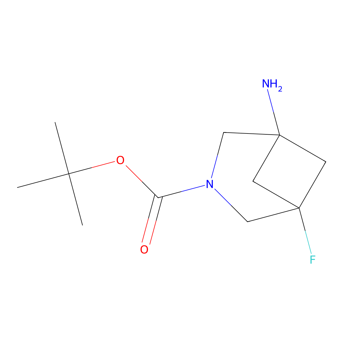 Tert-butyl 1-amino-5-fluoro-3-azabicyclo[3.1.1]heptane-3-carboxylate molecular structure, CAS 2940937-56-2