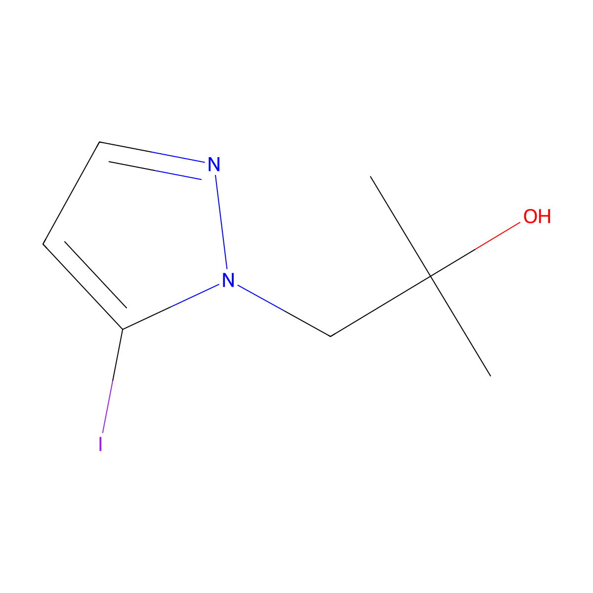 1-(5-Iodopyrazol-1-YL)-2-methyl-propan-2-OL molecular structure, CAS 2940938-02-1