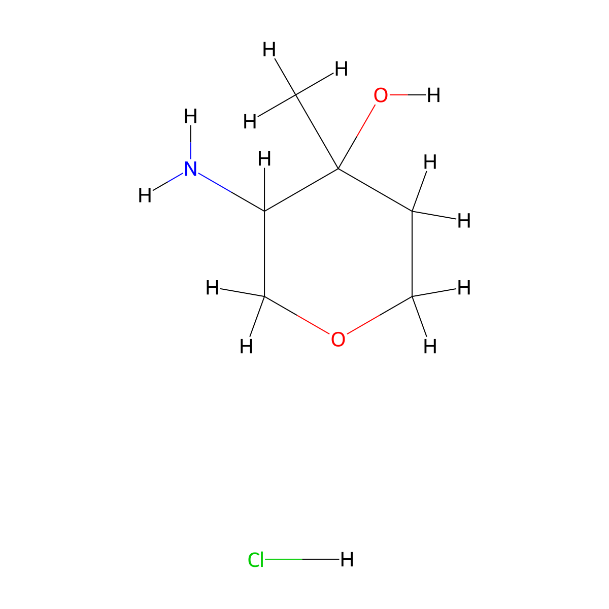 3-Amino-4-methyl-tetrahydropyran-4-ol;hydrochloride molecular structure, CAS 2940938-05-4