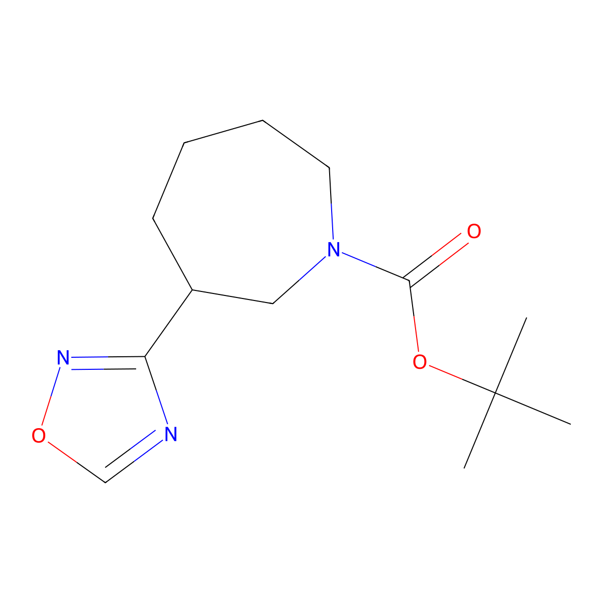 Tert-butyl 3-(1,2,4-oxadiazol-3-YL)azepane-1-carboxylate molecular structure, CAS 2940939-18-2