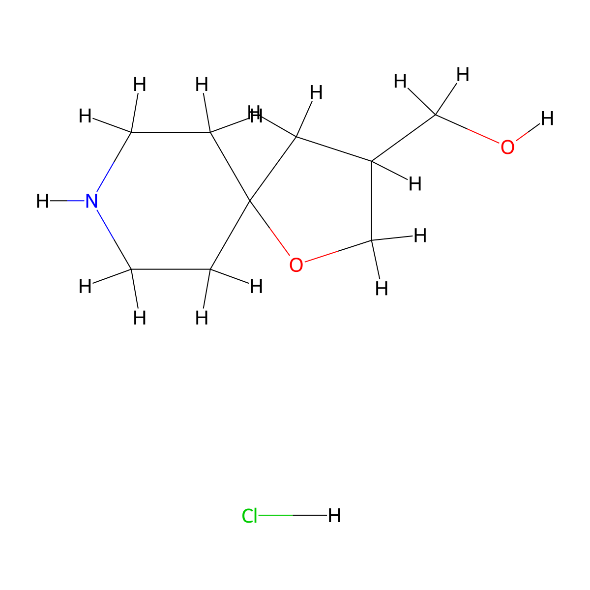 1-Oxa-8-azaspiro[4.5]decan-3-ylmethanol;hydrochloride molecular structure, CAS 2940939-28-4