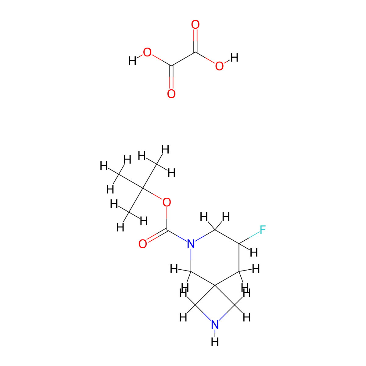Tert-butyl 8-fluoro-2,6-diazaspiro[3.5]nonane-6-carboxylate;oxalic acid molecular structure, CAS 2940940-15-6