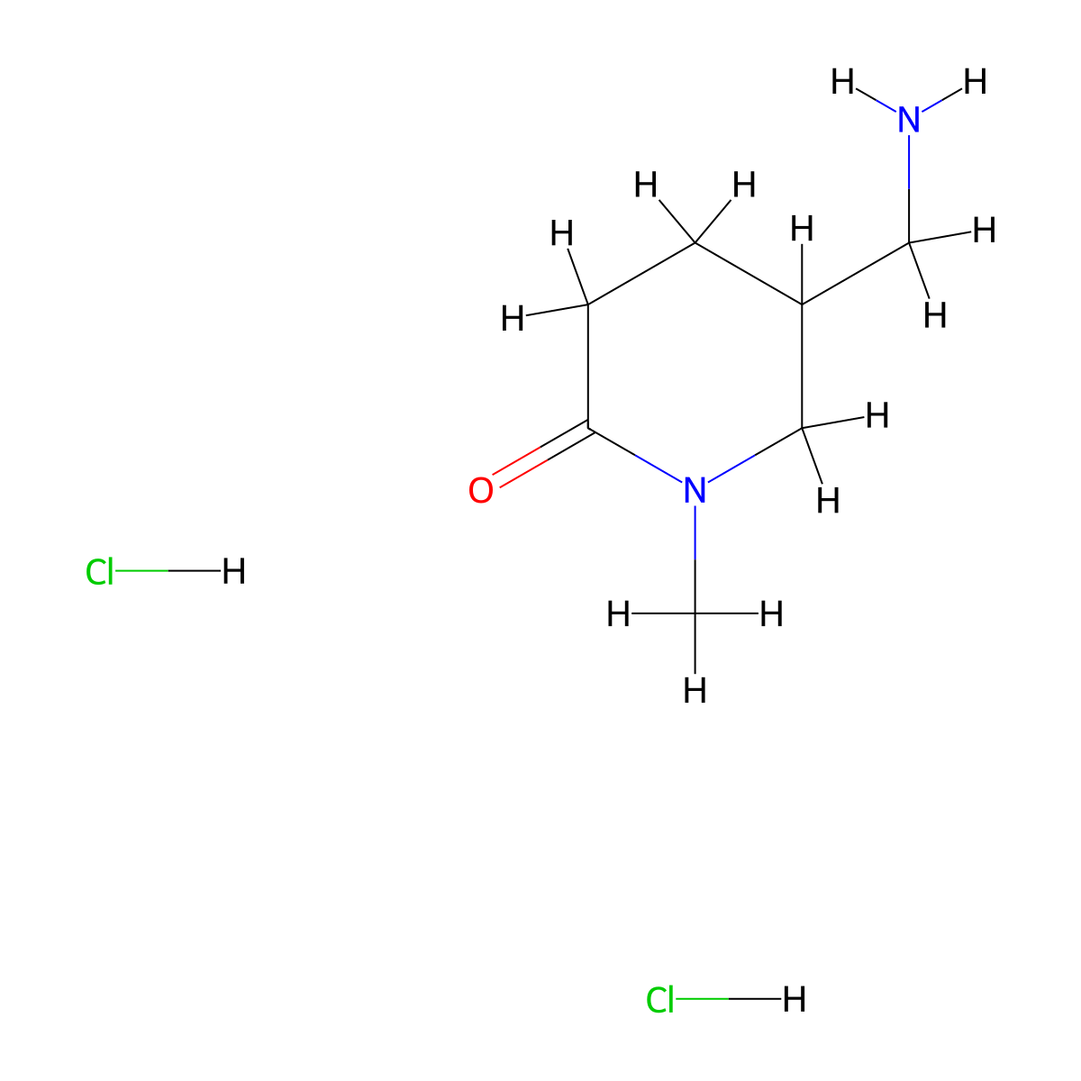 5-(Aminomethyl)-1-methyl-piperidin-2-one;dihydrochloride molecular structure, CAS 2940940-55-4