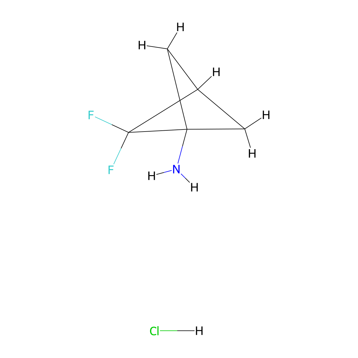 2,2-Difluorobicyclo[1.1.1]pentan-1-amine;hydrochloride molecular structure, CAS 2940941-69-3