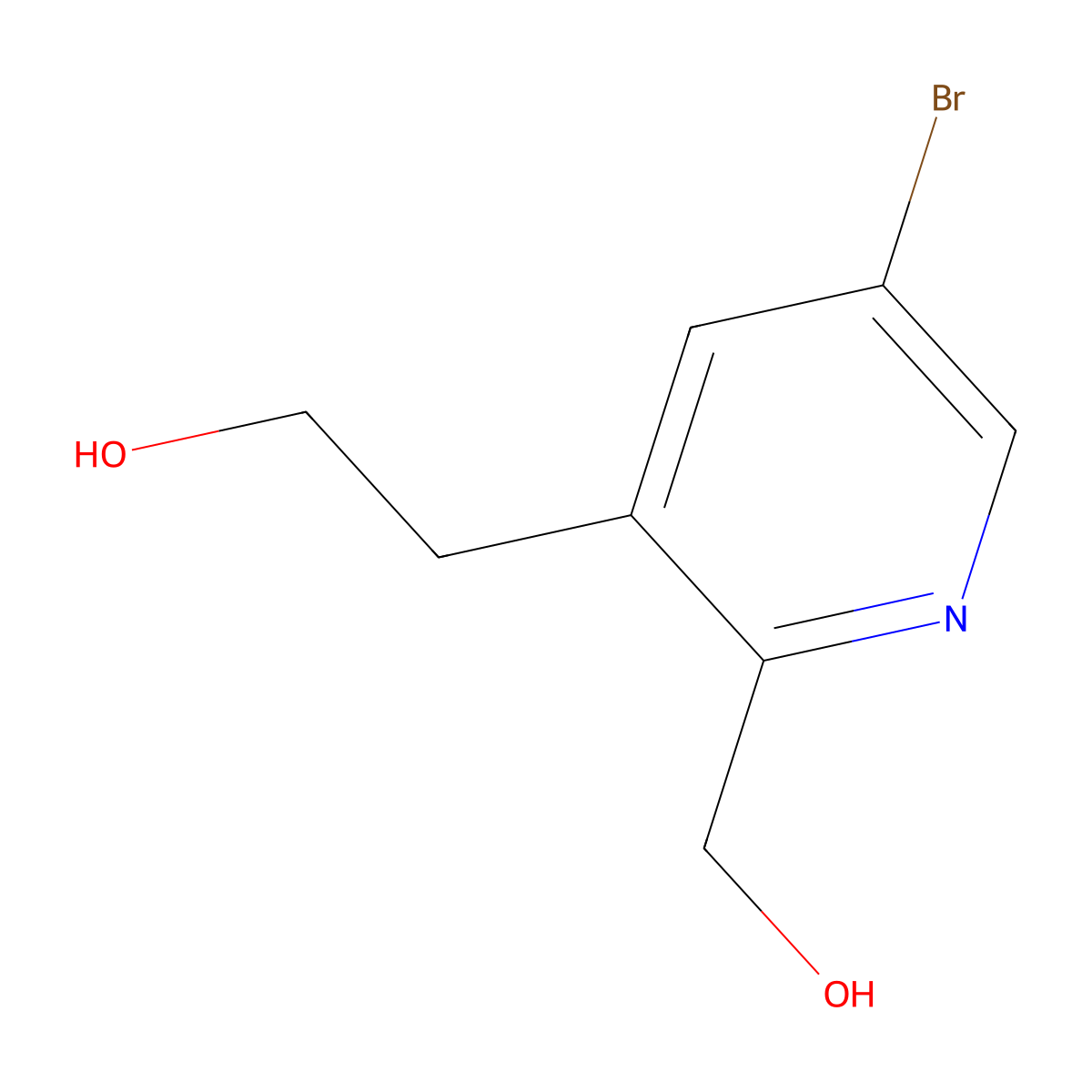 2-[5-Bromo-2-(hydroxymethyl)-3-pyridyl]ethanol molecular structure, CAS 2940942-00-5