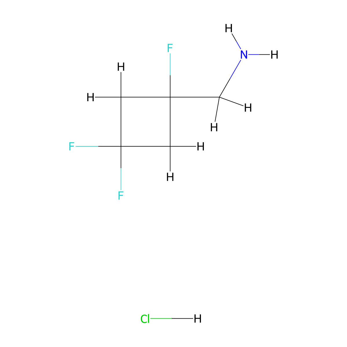 (1,3,3-Trifluorocyclobutyl)methanamine hydrochloride molecular structure, CAS 2940942-21-0