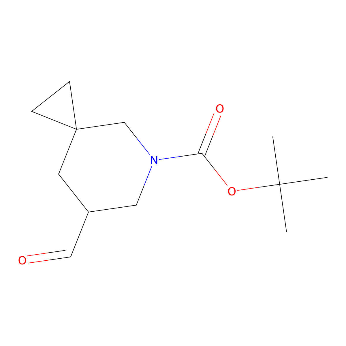 Tert-butyl 7-formyl-5-azaspiro[2.5]octane-5-carboxylate molecular structure, CAS 2940942-81-2