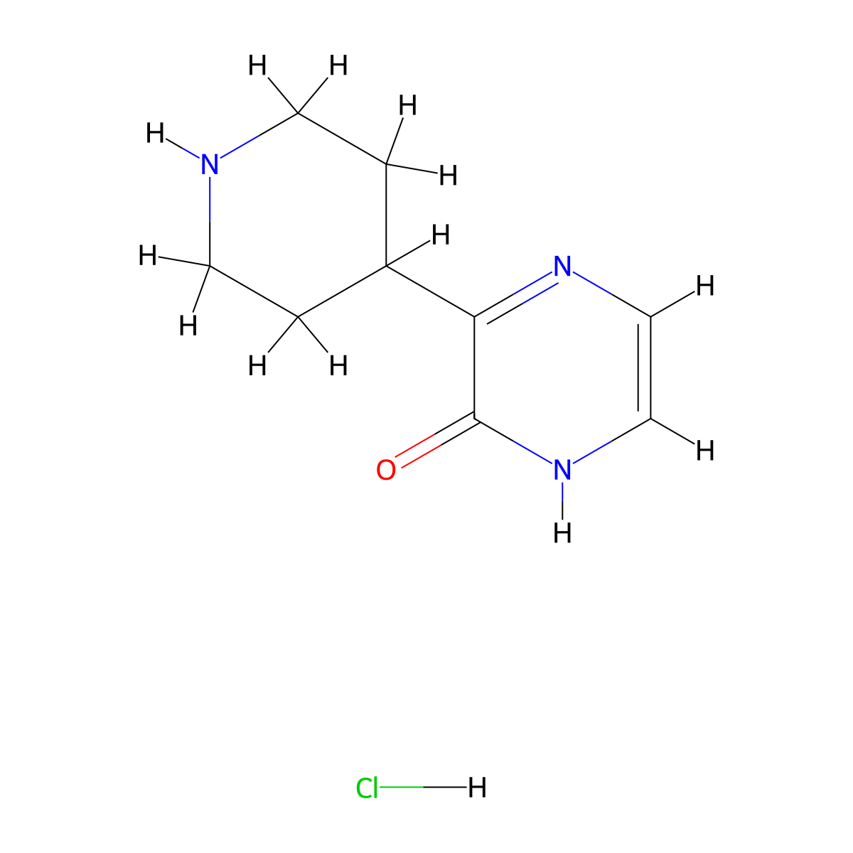 3-(4-Piperidyl)-1H-pyrazin-2-one hydrochloride molecular structure, CAS 2940942-89-0