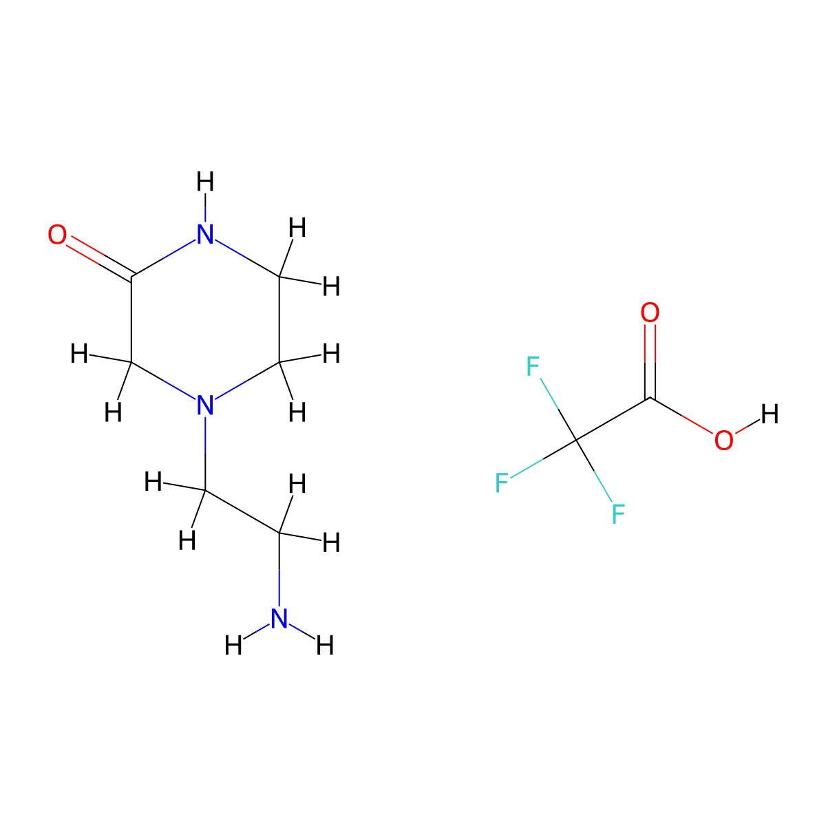 4-(2-Aminoethyl)piperazin-2-one;2,2,2-trifluoroacetic acid molecular structure, CAS 2940943-66-6