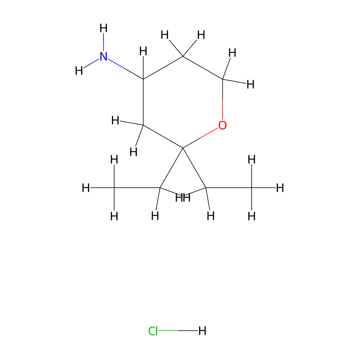 2,2-Diethyltetrahydropyran-4-amine;hydrochloride molecular structure, CAS 2940943-80-4