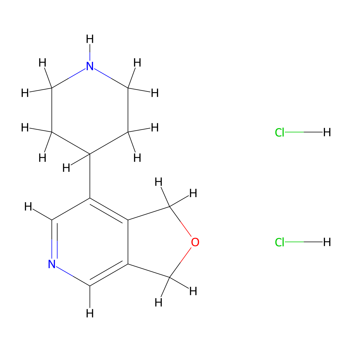 7-(4-Piperidyl)-1,3-dihydrofuro[3,4-c]pyridine;dihydrochloride molecular structure, CAS 2940944-16-9