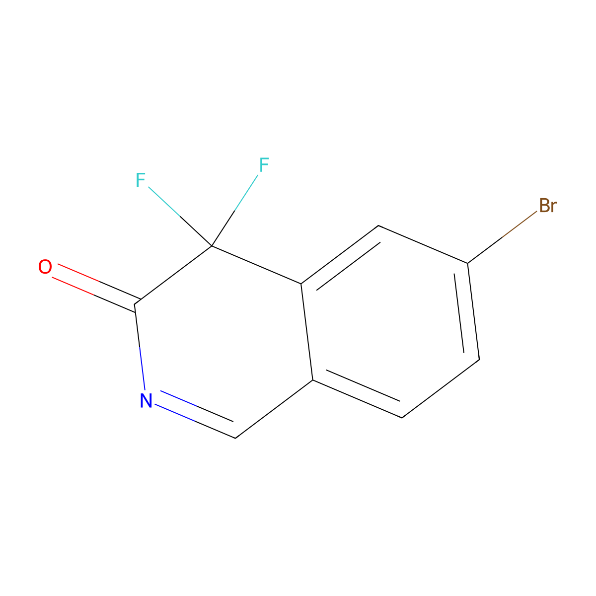 6-Bromo-4,4-difluoro-isoquinolin-3-one molecular structure, CAS 2940944-76-1