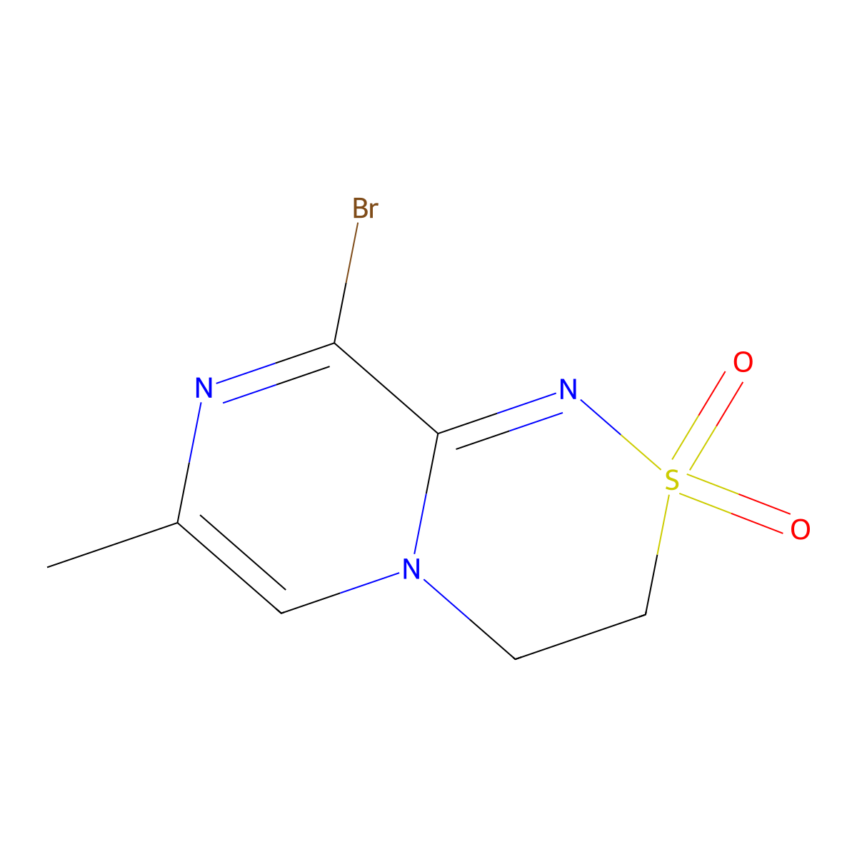 9-Bromo-7-methyl-3,4-dihydropyrazino[2,1-C][1,2,4]thiadiazine 2,2-dioxide molecular structure, CAS 2940945-27-5