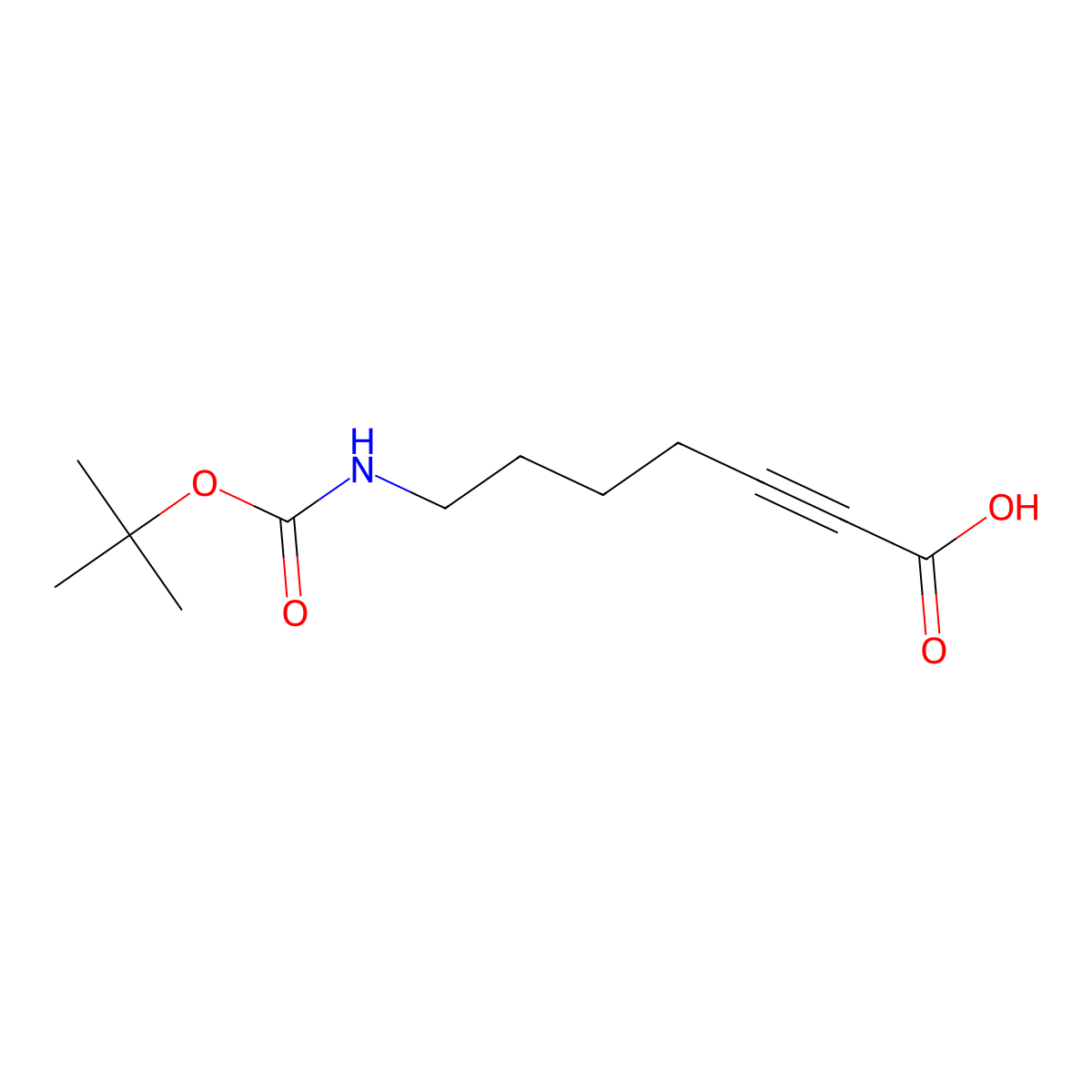 7-{[(Tert-butoxy)carbonyl]amino}hept-2-ynoic acid molecular structure, CAS 2940945-45-7