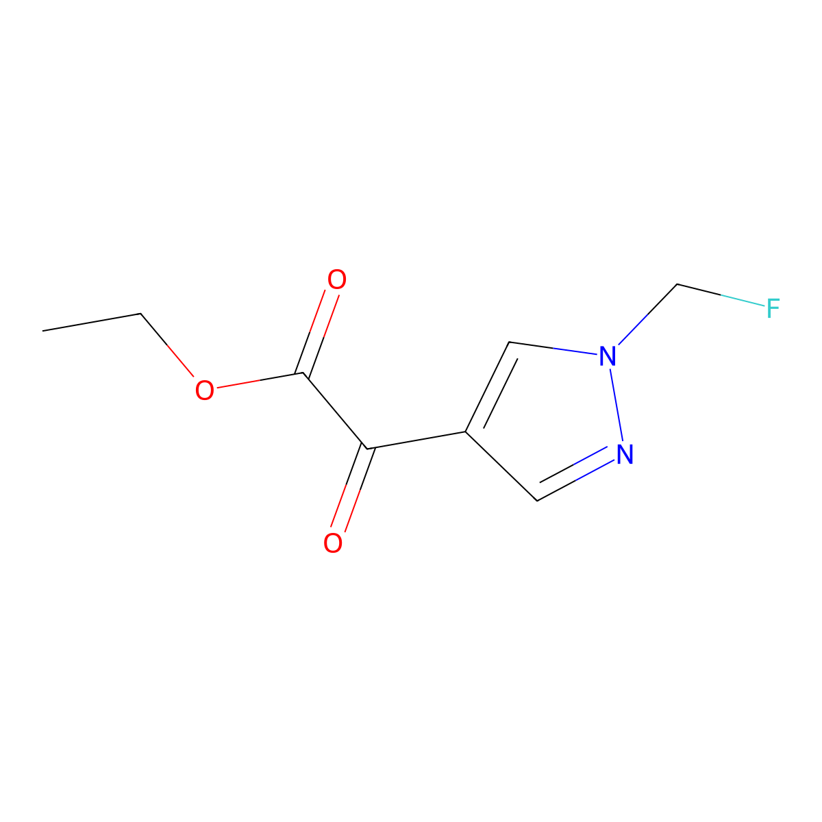 Ethyl 2-[1-(fluoromethyl)pyrazol-4-yl]-2-oxo-acetate molecular structure, CAS 2940945-47-9