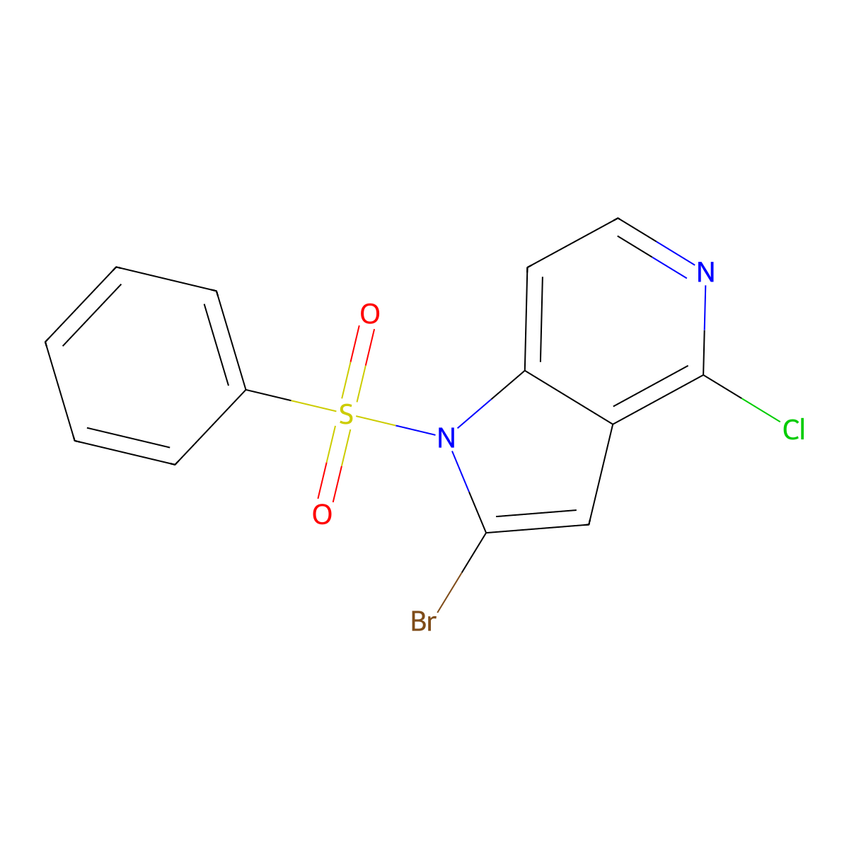 1-(Benzenesulfonyl)-2-bromo-4-chloro-pyrrolo[3,2-C]pyridine molecular structure, CAS 2940945-58-2