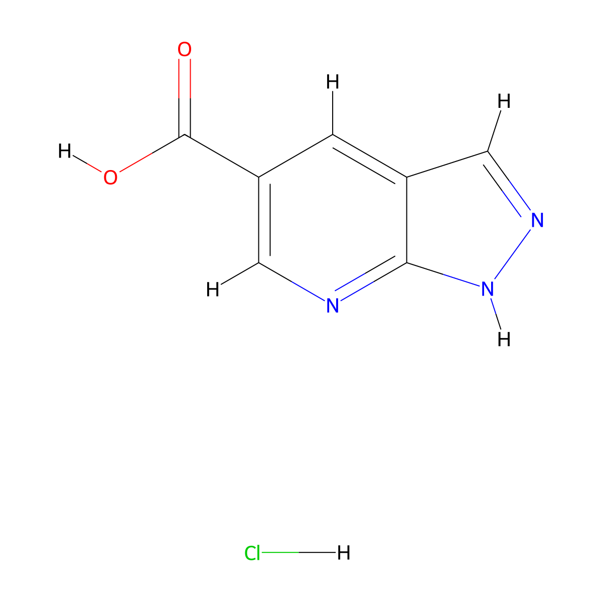 1H-pyrazolo[3,4-b]pyridine-5-carboxylic acid;hydrochloride molecular structure, CAS 2940945-68-4