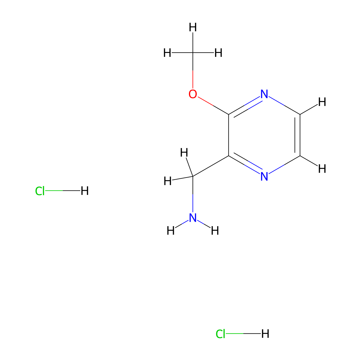 (3-Methoxypyrazin-2-yl)methanamine;dihydrochloride molecular structure, CAS 2940945-74-2
