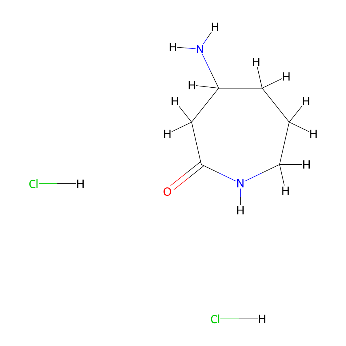 4-Aminoazepan-2-one dihydrochloride molecular structure, CAS 2940945-81-1