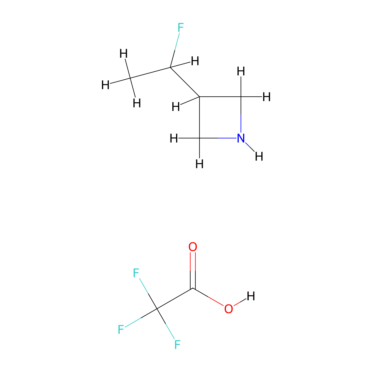 3-(1-Fluoroethyl)azetidine; trifluoroacetic acid molecular structure, CAS 2940946-18-7