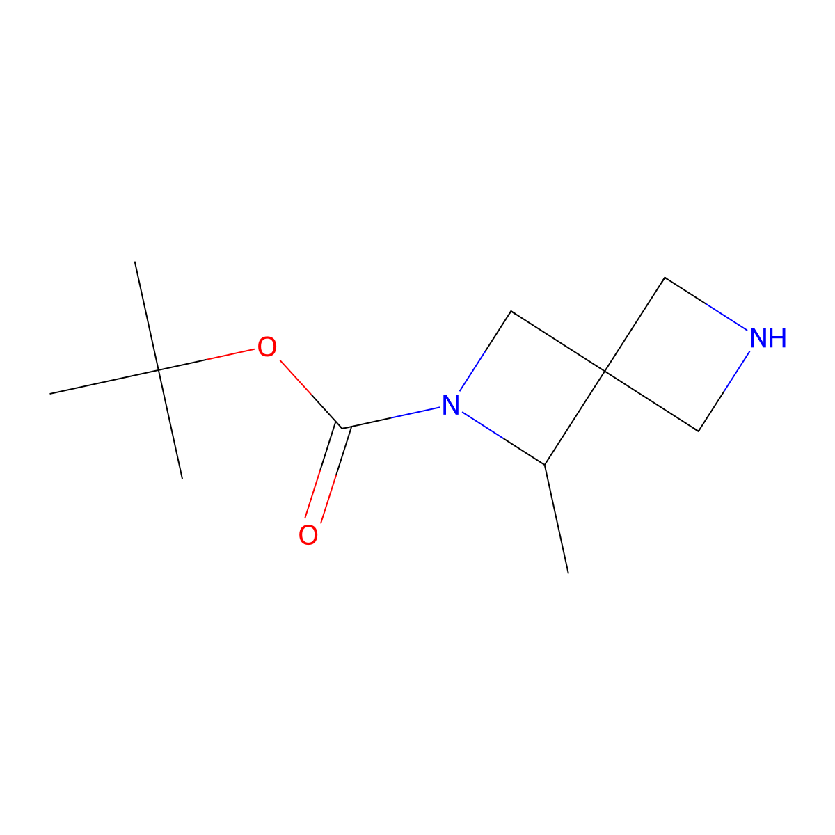 Tert-butyl 3-methyl-2,6-diazaspiro[3.3]heptane-2-carboxylate molecular structure, CAS 2940946-47-2