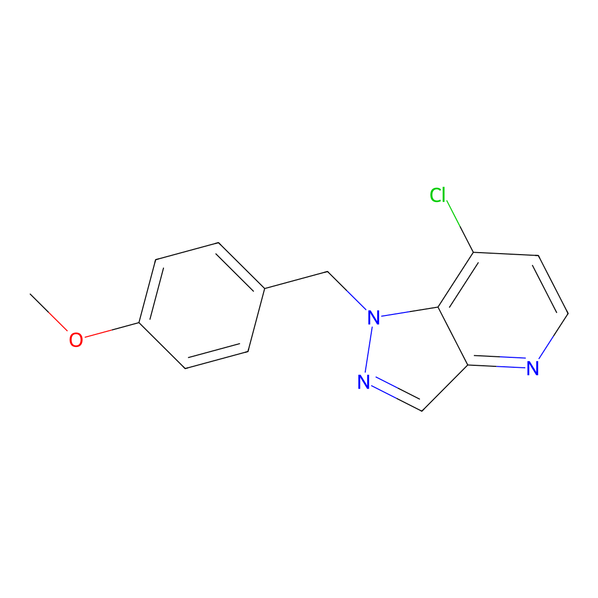7-Chloro-1-[(4-methoxyphenyl)methyl]pyrazolo[4,3-b]pyridine molecular structure, CAS 2940947-17-9