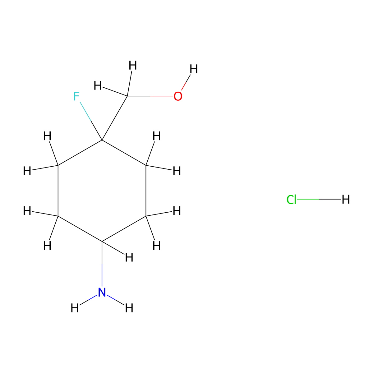 (4-Amino-1-fluoro-cyclohexyl)methanol;hydrochloride molecular structure, CAS 2940947-44-2
